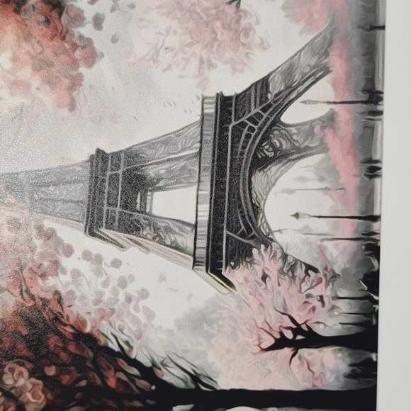 4x6 Paris Eiffel Tower Floral Fantasy Watercolor Oil Painting Art Print - Picture 3 of 5